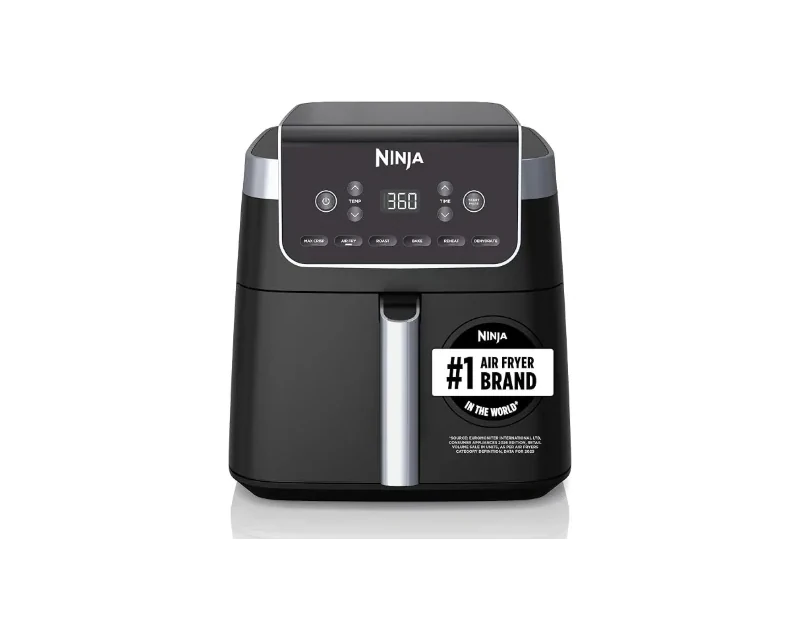 Ninja AF181 gray and black air fryer, front view
