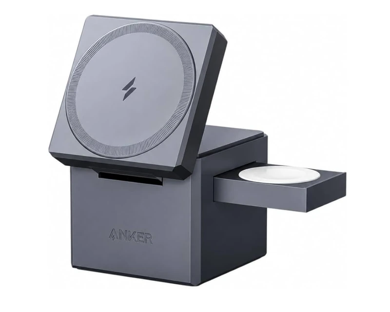 Black Anker MagGo 3-in-1 magnetic wireless charging station