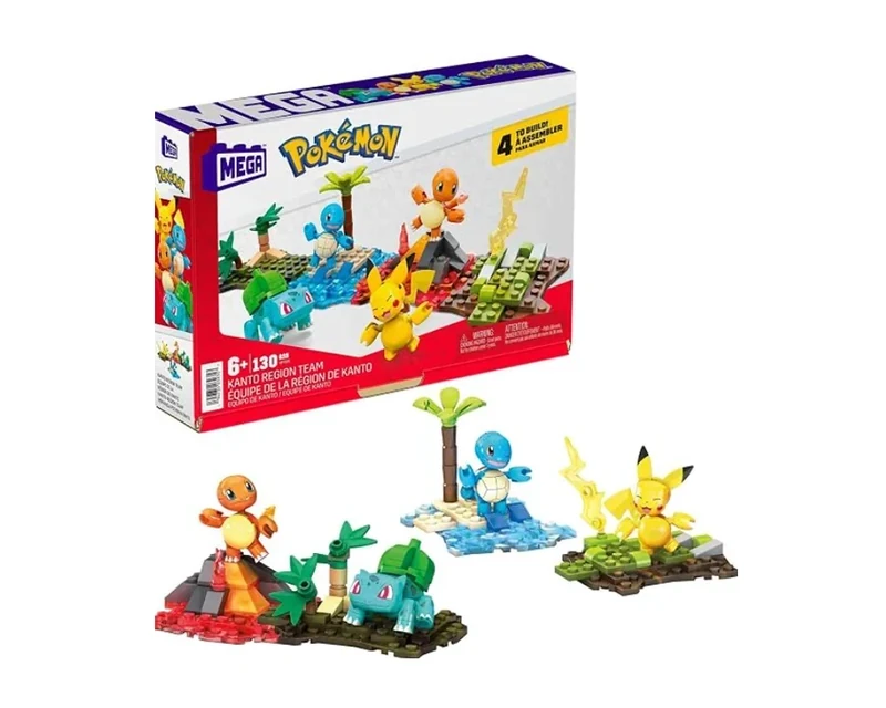 MEGA Pokemon Kanto Region Team 130-piece set with four characters